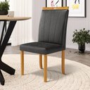 Ver imagem 7 de Kit com 2 Cadeiras Aurora Madeira Maciça Estofadas para Mesa de Jantar Courino Preto 503