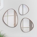Ver imagem 3 de Trio Espelho Orgânico Decorativo Com Moldura De Couro Cor Café