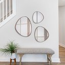 Ver imagem 4 de Trio Espelho Orgânico Decorativo Com Moldura De Couro Cor Café