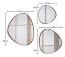 Ver imagem 2 de Trio Espelho Orgânico Decorativo Com Moldura De Couro Cor Café