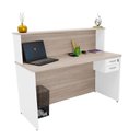 Ver imagem 4 de Balcão Atendimento Recepção Consultório 1200x600 C/gaveteiro - Branco/dubai