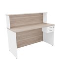 Ver imagem 5 de Balcão Atendimento Recepção Consultório 1200x600 C/gaveteiro - Branco/dubai