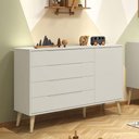 Ver imagem 2 de Cômoda com Porta Retrô Elfe Areia Acetinado Natural - Reller