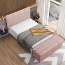 Ver imagem 4 de Kit Cabeceira Cama Box King 195cm com Calçadeira Roma W01 Linho Rosê - Lyam Lyam Decor