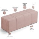 Ver imagem 7 de Kit Cabeceira Cama Box King 195cm com Calçadeira Roma W01 Linho Rosê - Lyam Lyam Decor