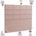 Ver imagem 5 de Kit Cabeceira Cama Box King 195cm com Calçadeira Roma W01 Linho Rosê - Lyam Lyam Decor