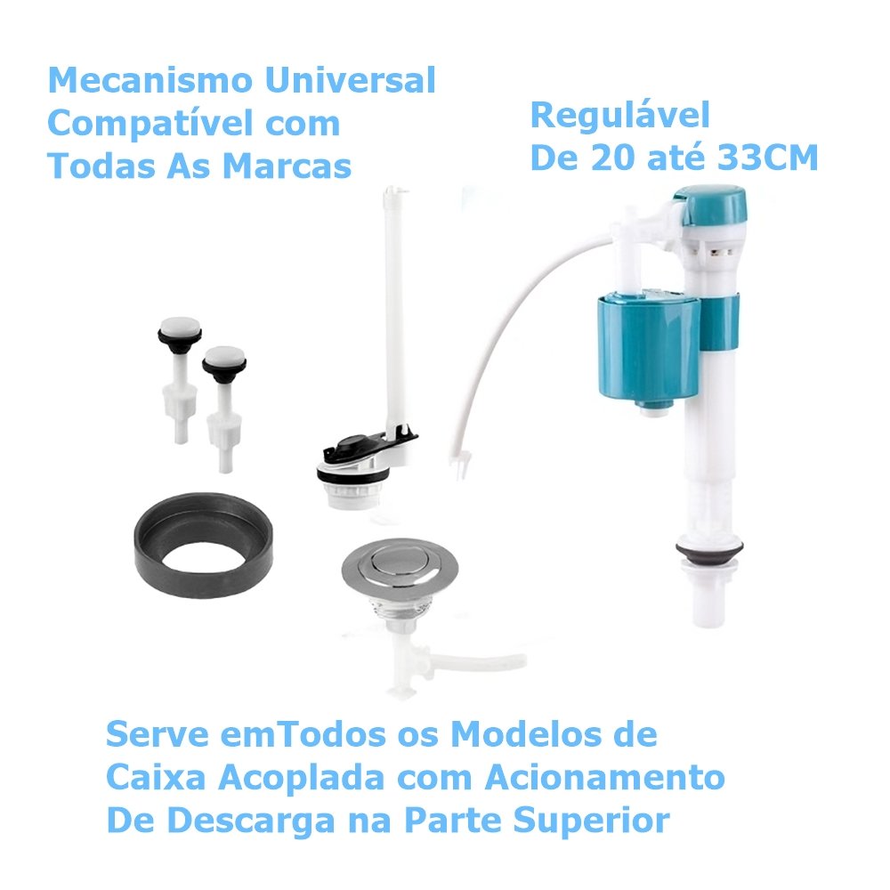 Kit Reparo Caixa Acoplada Privada Mecanismo Universal - 2