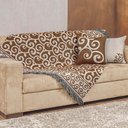 Ver imagem 1 de Kit Xale Decorativo Turin Jacquard Estampado 3 Peças - Arabesco Coral