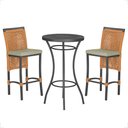 Ver imagem 1 de Mesa Bistrô e 2 Banquetas Roma Preta Corda Náutica Estofado 7 Trama Original