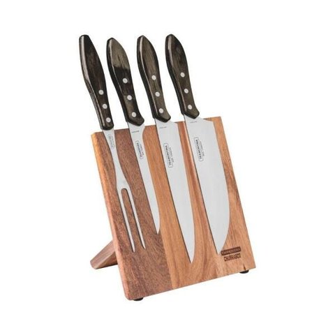 Jogo Para Churrasco Polywood Inox Castanho 5 Peças Tramontina