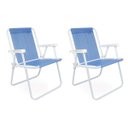 Ver imagem 1 de Cadeira De Praia Alta Azul Com 2 Peças - MOR 002283