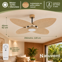 Ver imagem 6 de Ventilador de Teto com Controle Remoto Natuvent Dahlia LED 4 Pás Palha Natural