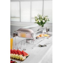 Rechaud Banho Maria Retangular Tramontina Completo Aço Inox 9,06l - 2
