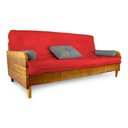 Ver imagem 1 de Sofá Cama Paris Acquablock Vermelho em Madeira Maciça Alto Padrão