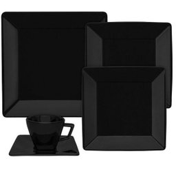 Aparelho de Jantar e Chá 20 Peças Porcelana Quartier Black Oxford - 1
