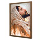 Ver imagem 1 de Quadro Decorativo Jesus Cristo Luz Divina em Moldura Caixa TaColado Moldura Trad 1cm Madeira Escura
