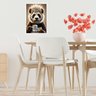 Quadro Decorativo Café Panda - Preciso de Cafeína 45x34cm - com Vidro:moldura Branca - 1