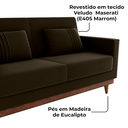 Ver imagem 5 de Sofa Cama 2 Lugares 203 Cm Veludo Maserati Marrom Corino Whisk Milani Store