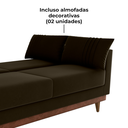 Ver imagem 7 de Sofa Cama 2 Lugares 203 Cm Veludo Maserati Marrom Corino Whisk Milani Store
