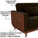 Ver imagem 6 de Sofa Cama 2 Lugares 203 Cm Veludo Maserati Marrom Corino Whisk Milani Store