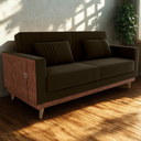 Ver imagem 2 de Sofa Cama 2 Lugares 203 Cm Veludo Maserati Marrom Corino Whisk Milani Store
