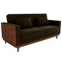 Ver imagem 1 de Sofa Cama 2 Lugares 203 Cm Veludo Maserati Marrom Corino Whisk Milani Store