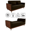 Ver mais imagens de Sofa Cama 2 Lugares 203 Cm Veludo Maserati Marrom Corino Whisk Milani Store