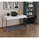 Ver imagem 1 de Escrivaninha Industrial Office Estudo Malta Branca 137x53cm com 1 Poltrona Preta Eames Eiffel Base C