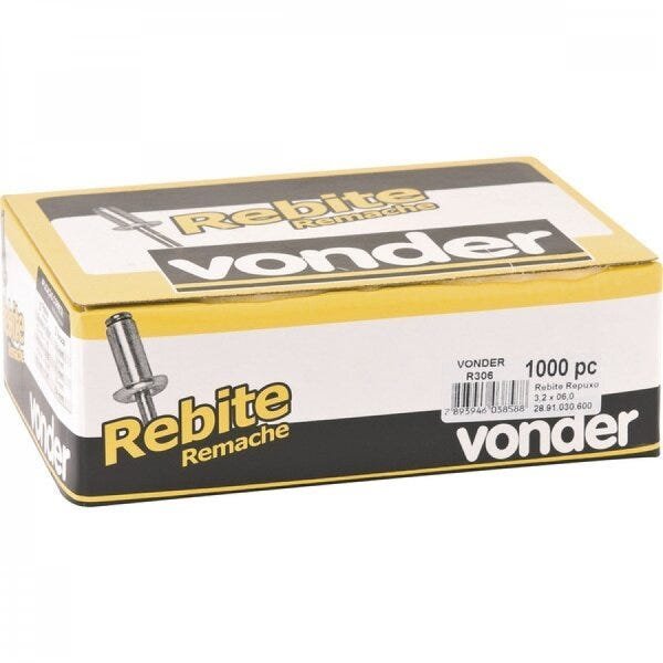 Rebite de repuxo 32 mm x 6 mm Vonder - 2