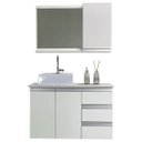 Ver imagem 1 de Balcão Banheiro Parma com Tampo, Cuba e Espelho - Mdf 80cm