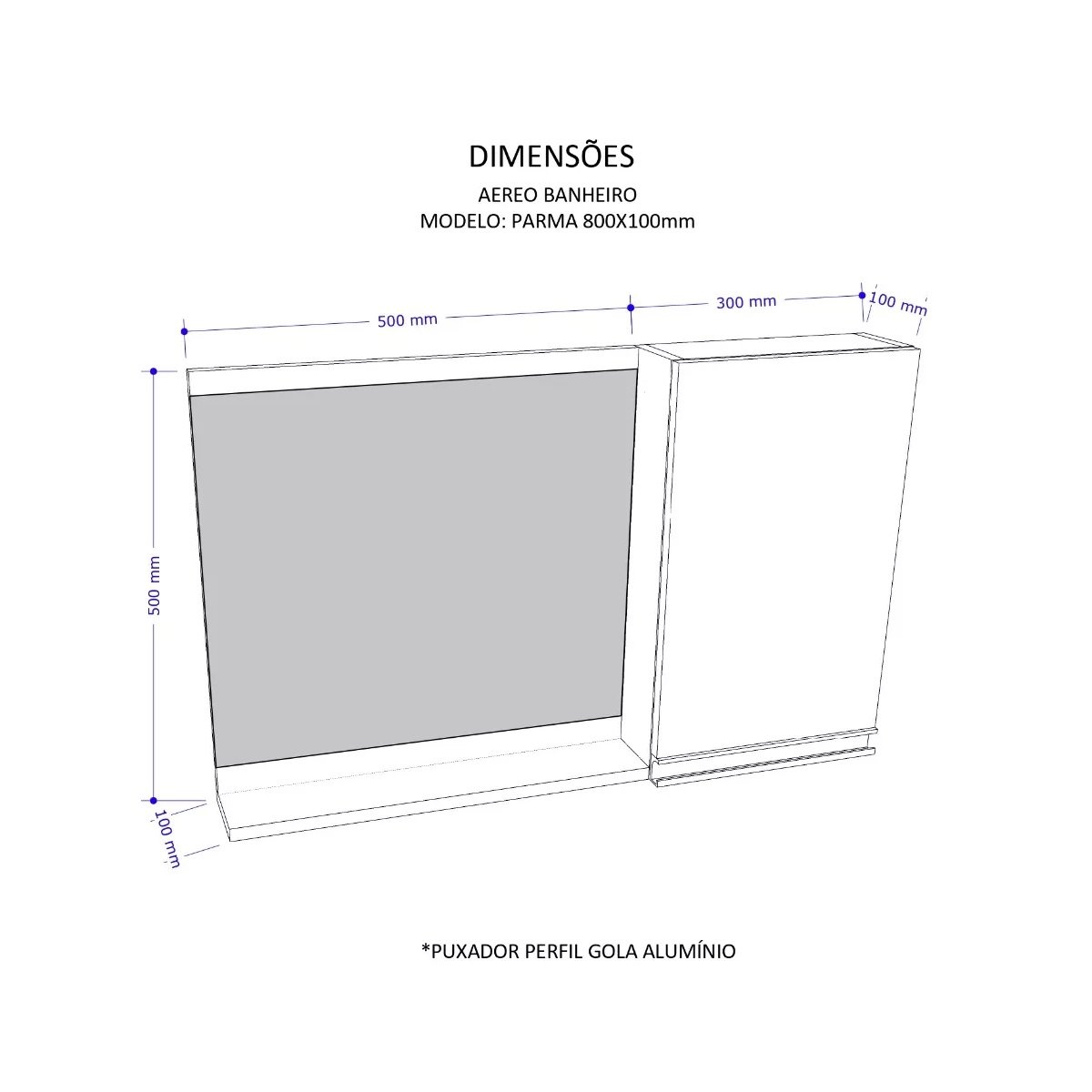 Balcão Banheiro Parma com Tampo, Cuba e Espelho - Mdf 80cm - 6