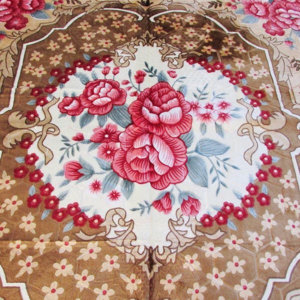Tapete Veludo 3D Estampado Florbella Caramelo 2,00Mx2,50M - 2