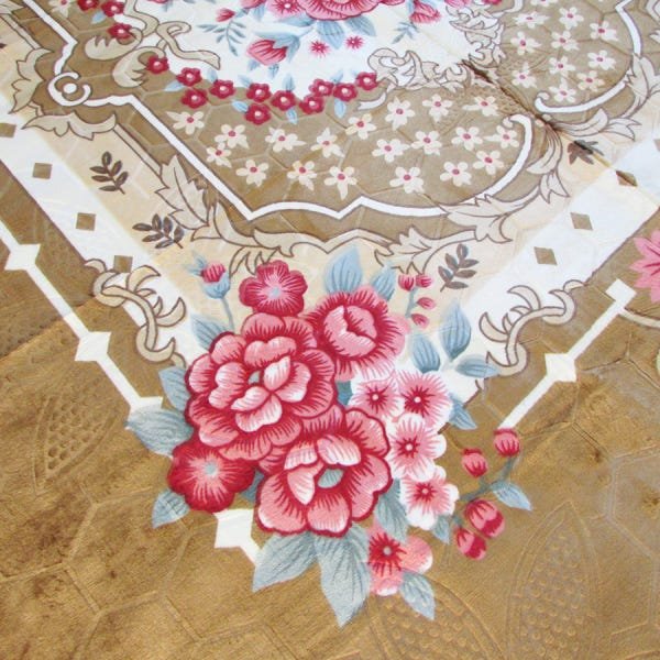 Tapete Veludo 3D Estampado Florbella Caramelo 2,00Mx2,50M - 3