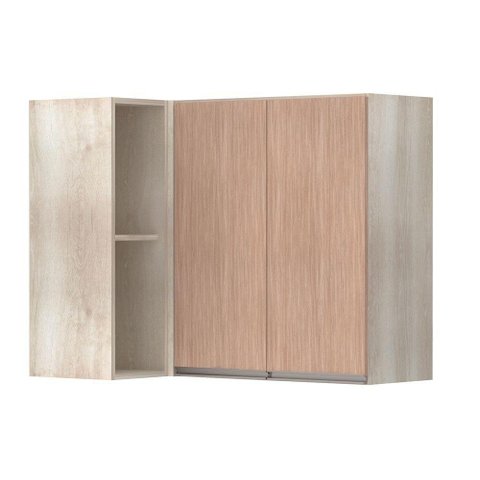 Armário Canto Reto Conjugado 2 Portas C/Nicho Legno Crema