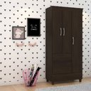 Ver imagem 2 de Guarda Roupa Infantil/Juvenil Ane 3 Portas Ébano - Bela Móveis