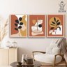 CONJUNTO KIT 3 QUADROS DECORATIVOS QUARTO SALA TONS TERROSOS NOELLE - 1