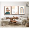 CONJUNTO KIT 3 QUADROS DECORATIVOS QUARTO SALA TONS PASTÉIS RAINBOW - 1