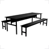 Conjunto Mesa Refeitório 6 Lugares com Banco Separado Copa:preto - 1