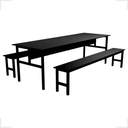 Ver imagem 1 de Conjunto Mesa Refeitório 6 Lugares com Banco Separado Copa:preto