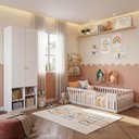 Ver imagem 1 de Quarto Montessoriano Cama Giulia e Guarda-Roupa Curió 2 Portas Casatema MadeiraOriginals Branco