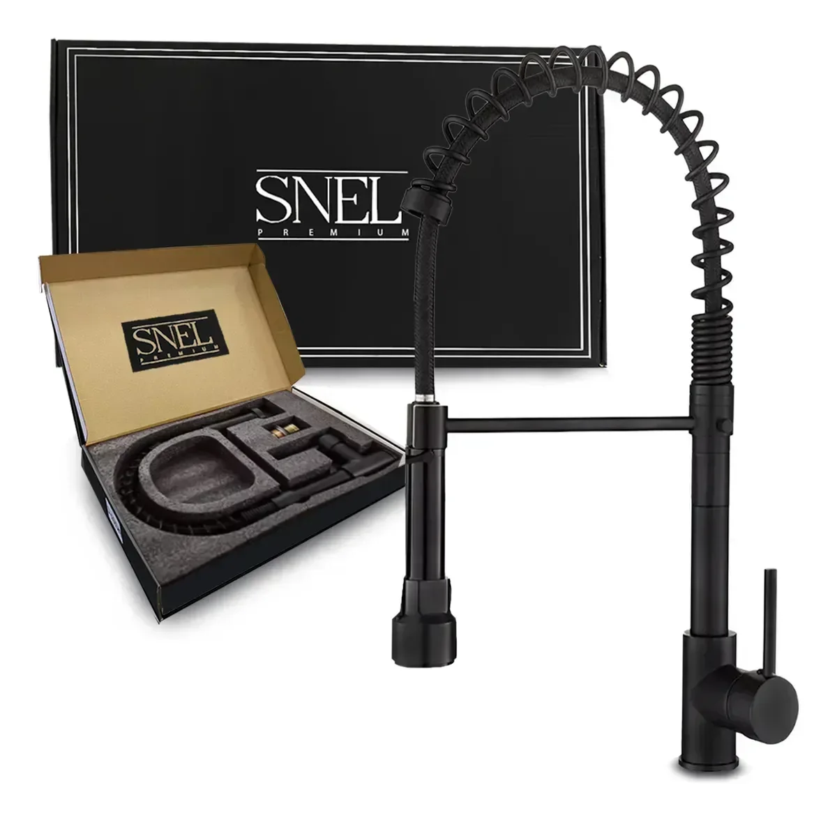 Torneira Gourmet Inox 50cm Sn02 Snel Premium Modelo: Bancada Cor: Preto - 6