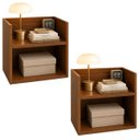 Ver imagem 1 de Kit 2 Mesa de Cabeceira Vivian Amendoa Suspensa Criado Movel