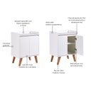 Ver imagem 3 de Aparador Buffet 60cm MDF Branco Madri - On Móveis