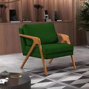 Ver imagem 3 de Kit 2 Poltronas Sala de Estar Madeira Maciça Cerejeira Monique Assento Veludo Verde