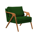 Ver imagem 2 de Kit 2 Poltronas Sala de Estar Madeira Maciça Cerejeira Monique Assento Veludo Verde