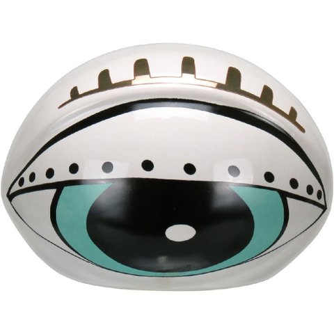 Adorno Decorativo de Cerâmica Azul e Branco 7x11x0cm Enfeite Mesa Estante Sala