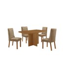 Ver imagem 1 de Mesa de Jantar Olímpia 120cm Tampo MDF Laminado Canto Copo com 4 Cadeiras Carolina