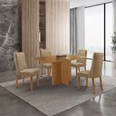 Ver imagem 4 de Mesa de Jantar Olímpia 120cm Tampo MDF Laminado Canto Copo com 4 Cadeiras Carolina