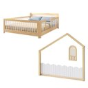 Ver imagem 3 de Cama Montessoriana Wave Casal e Moldura com LED New Garden Casatema MadeiraOriginals Marrom/Branco