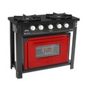 Ver imagem 1 de Fogão Industrial Preto a Gás com Forno Vermelho 2 Bocas Duplas Bravo BR2BF - Venâncio